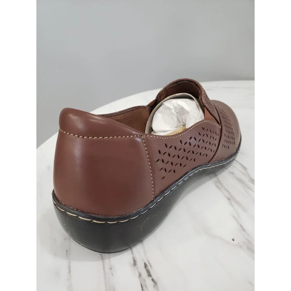NEW NO BOX SIZE 11 Clarks Women's Cora Drift Brown Loafer SLip On Shoes Dark Tan